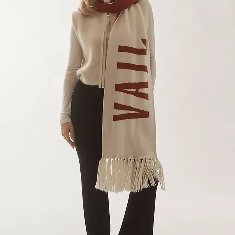 Anthropologie VAIL Cream and Red New Scarf